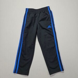 Adidas Boys Black‎ Track Pants with Blue Stripes Athletic Activewear Size 4T